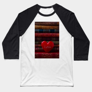 Love Old Books heart Baseball T-Shirt